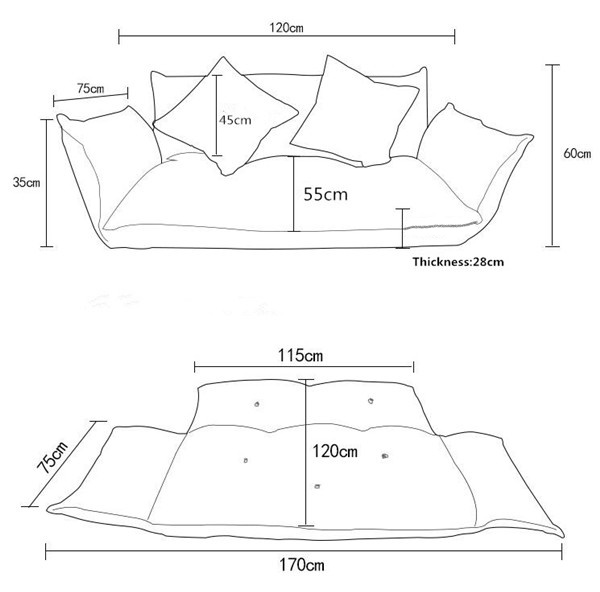 Japanese Floor Sofa Bed Made Minimal