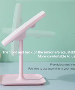 Rechargeable LED makeup mirror with lights, featuring a compact design and adjustable brightness for a flawless makeup application anywhere.