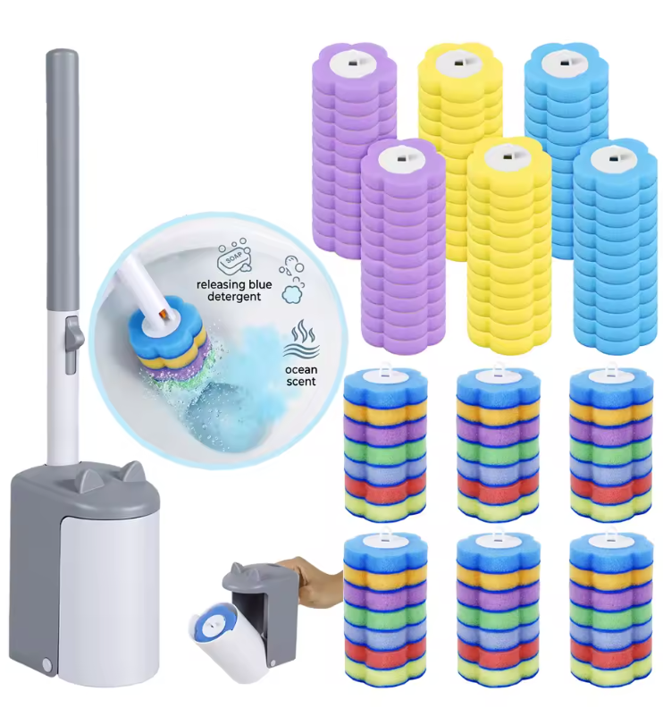 Wall-mounted Disposable Toilet Brush Set