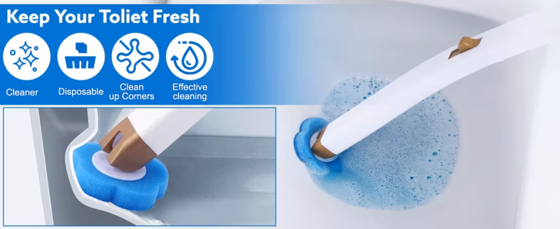 Wall-mounted Disposable Toilet Brush Set