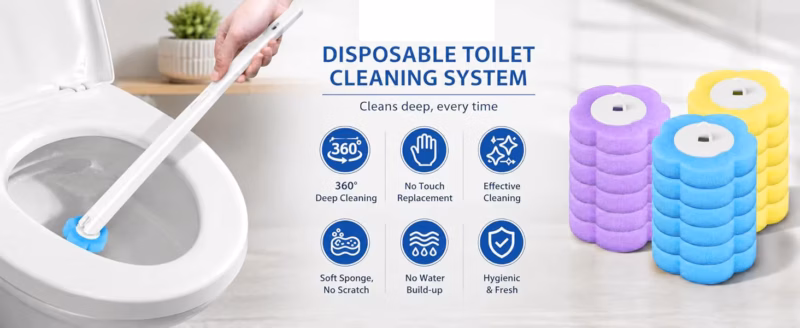 Wall-mounted Disposable Toilet Brush Set
